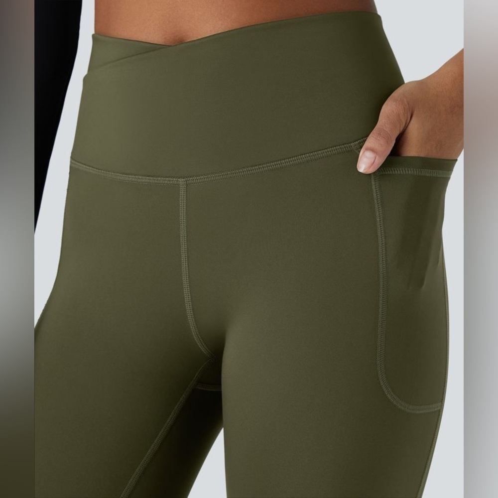 Halara Wear-Resistant Crossover Tummy Control Ruched 7/8 Leggings xl NWOT - Picture 5 of 6